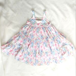 Be Girl Clothing Girls Twirl Floral Tiered Dress with Straps EUC